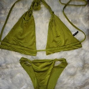 PLT Olive Halter Bikini Size 6